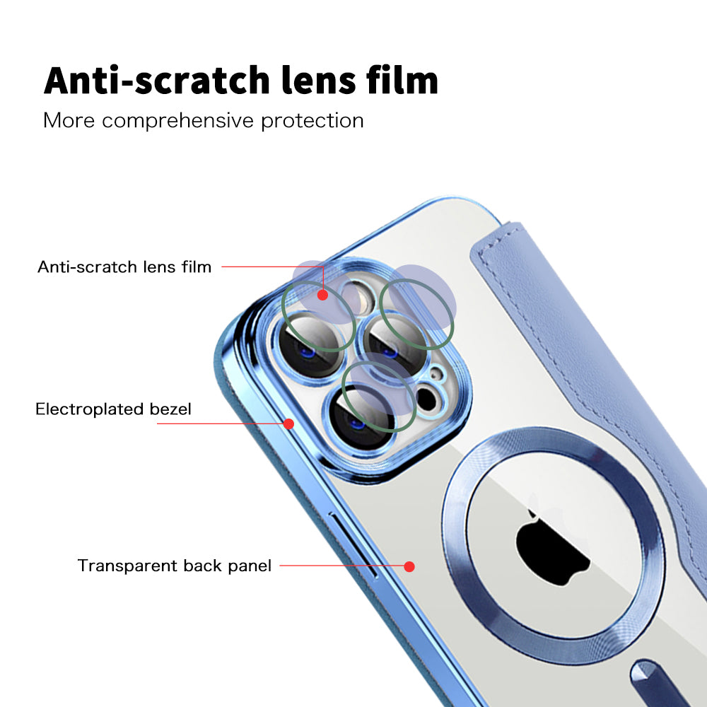 MagSafe Case for Apple iPhone 14 Pro Max, Techsuit, SmartMag Book, Blue