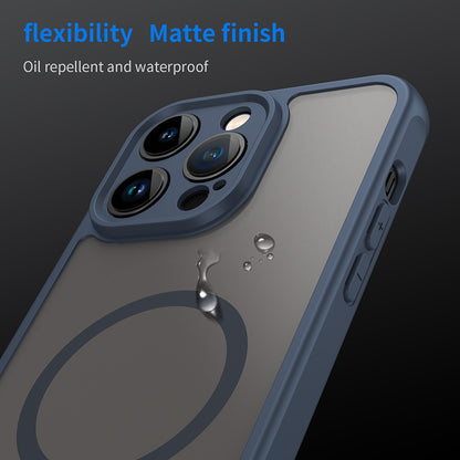 MagSafe Case for Apple iPhone 14 Pro, Techsuit, HaloFrost II, Navy Blue