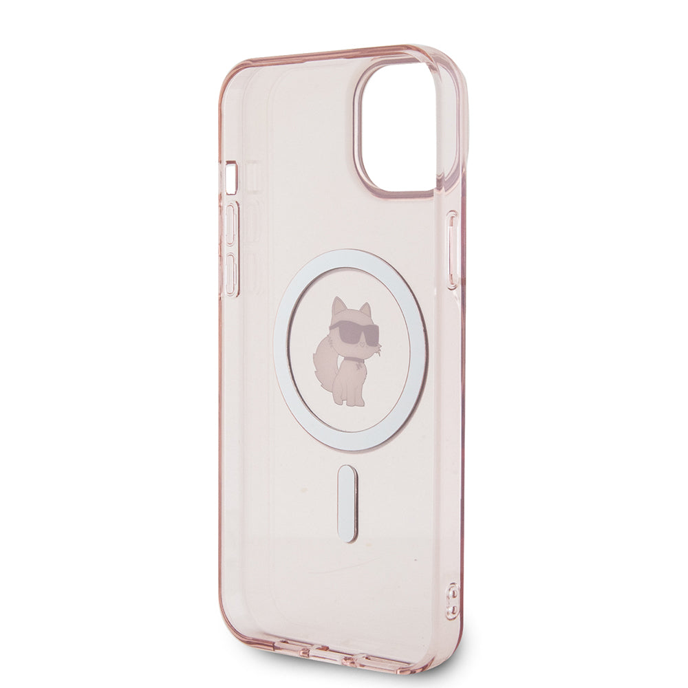 MagSafe Case for Apple iPhone 15 Plus / 14 Plus, Karl Lagerfeld, IML Choupette, Pink