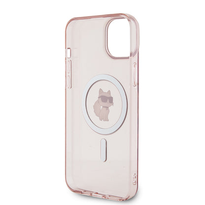 MagSafe Case for Apple iPhone 15 Plus / 14 Plus, Karl Lagerfeld, IML Choupette, Pink