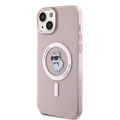 MagSafe Case for Apple iPhone 15 Plus / 14 Plus, Karl Lagerfeld, IML Choupette, Pink