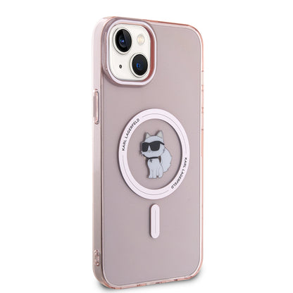 MagSafe Case for Apple iPhone 15 Plus / 14 Plus, Karl Lagerfeld, IML Choupette, Pink