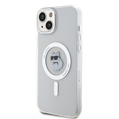 MagSafe Case for Apple iPhone 15 Plus / 14 Plus, Karl Lagerfeld, IML Choupette, Transparent