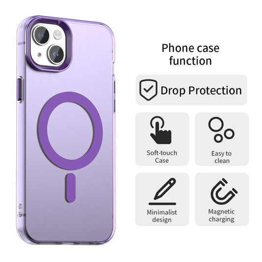 MagSafe Case for Apple iPhone 15 Plus, Techsuit, CandyCase, Purple