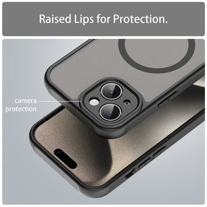 MagSafe Case for Apple iPhone 15 Plus, Techsuit, HaloFrost II, Black