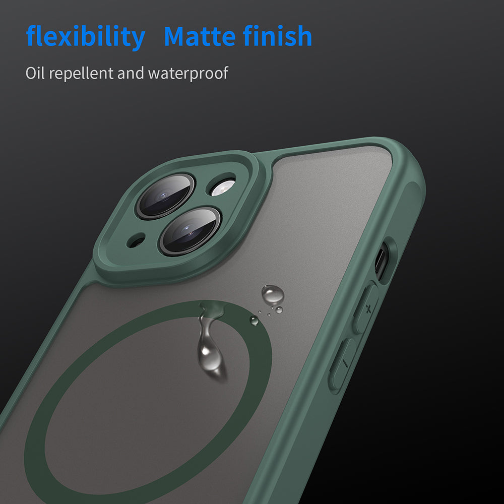 MagSafe Case for Apple iPhone 15 Plus, Techsuit, HaloFrost II, Green