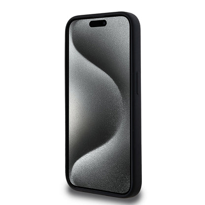 MagSafe Case for Apple iPhone 15 Pro, Karl Lagerfeld, Karl & Choupette Silicone, Black