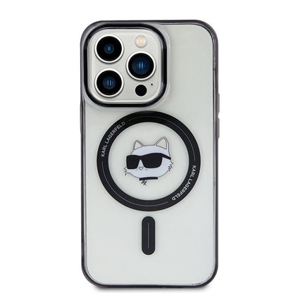 MagSafe Case for Apple iPhone 15 Pro Max, Karl Lagerfeld, IML Choupette's Head, Transparent
