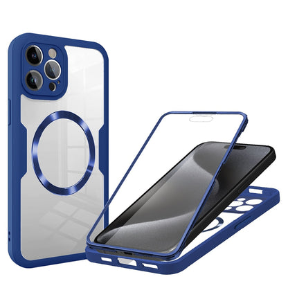 MagSafe Case for Apple iPhone 15 Pro Max, Techsuit, ColorVerse 360, Blue