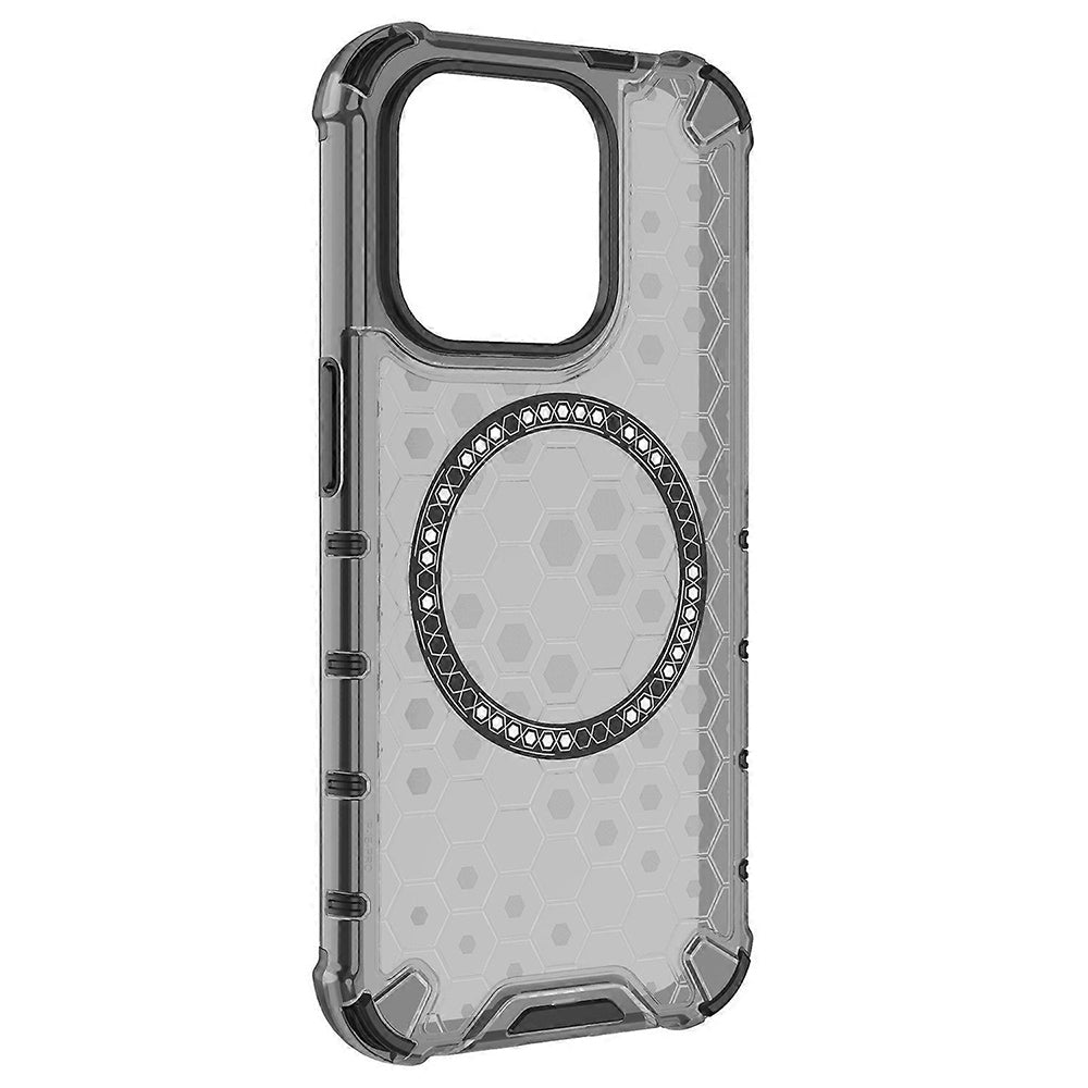 MagSafe Case for Apple iPhone 15 Pro Max, Techsuit, HoneyComb Shield, Black
