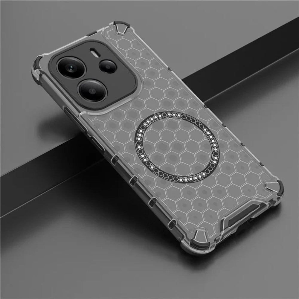 MagSafe Case for Apple iPhone 15 Pro Max, Techsuit, HoneyComb Shield, Black