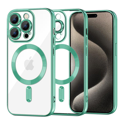 MagSafe Case for Apple iPhone 15 Pro Max, Techsuit, Luxury Crystal, Light Green
