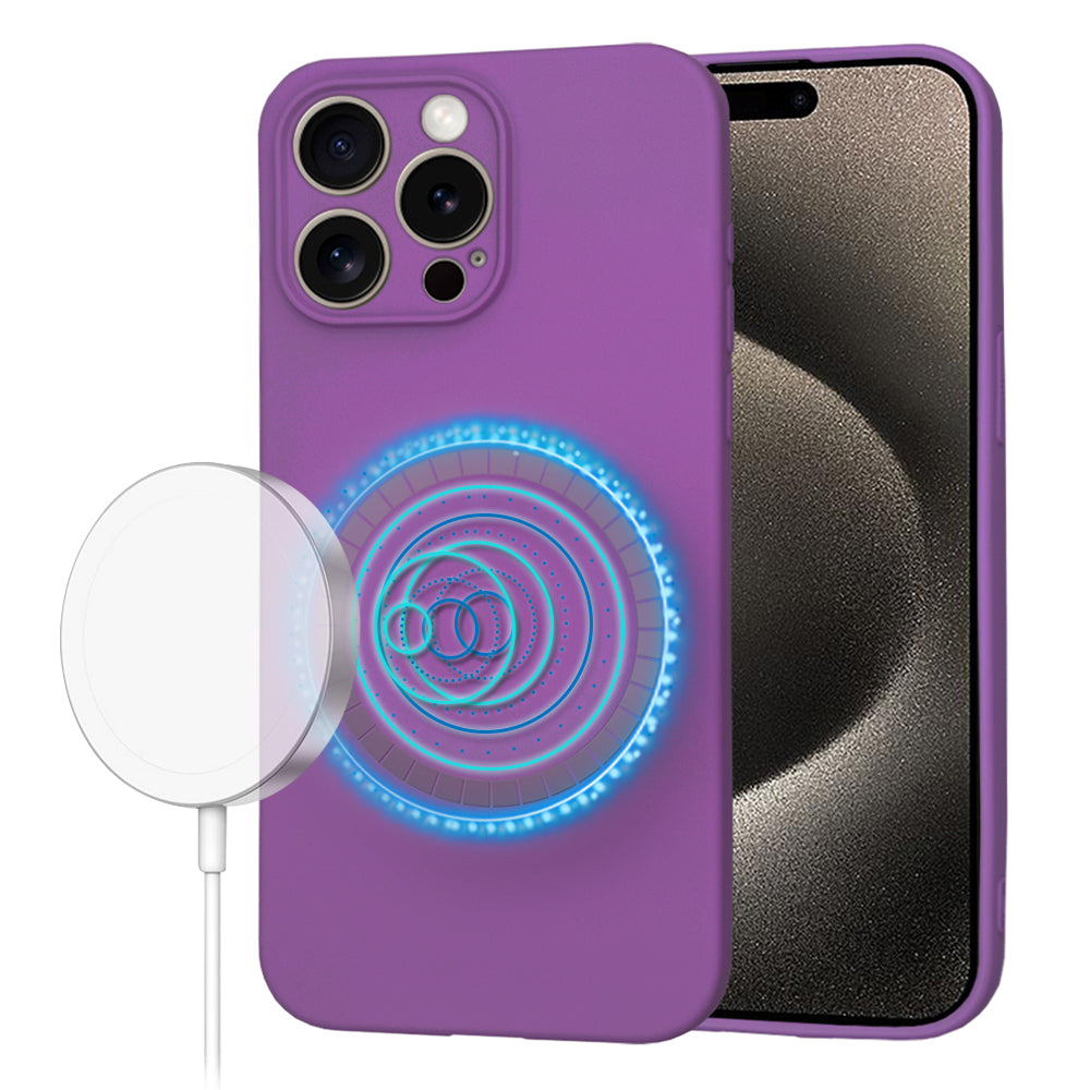 MagSafe Case for Apple iPhone 15 Pro Max, Techsuit, SoftFlex, Purple