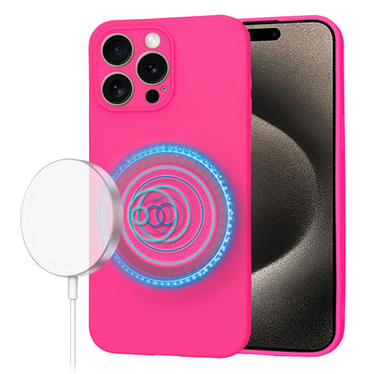 MagSafe Case for Apple iPhone 15 Pro Max, Techsuit, SoftFlex, Dark Pink