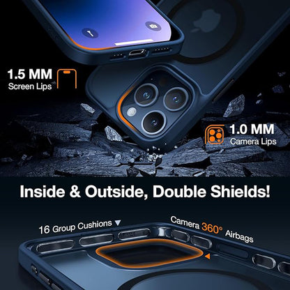 MagSafe Case for Apple iPhone 15 Pro Max, Torras, Guardian, Navy Blue