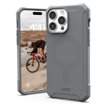 MagSafe Case for Apple iPhone 15 Pro Max, Urban Armor Gear, Essential Armor, Silver