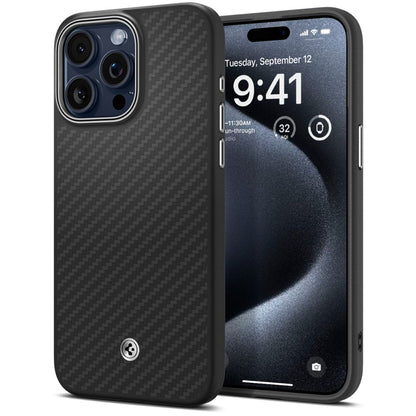 MagSafe Case for Apple iPhone 15 Pro, Spigen, Enzo Aramid, Matte Black