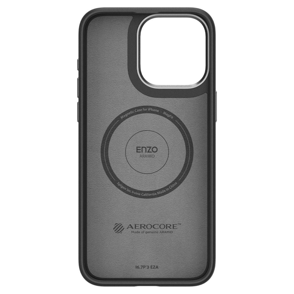 MagSafe Case for Apple iPhone 15 Pro, Spigen, Enzo Aramid, Matte Black