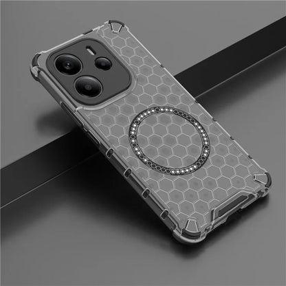 MagSafe Case for Apple iPhone 15 Pro, Techsuit, HoneyComb Shield, Black