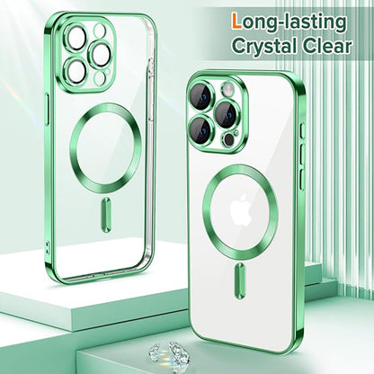 MagSafe Case for Apple iPhone 15 Pro, Techsuit, Luxury Crystal, Light Green