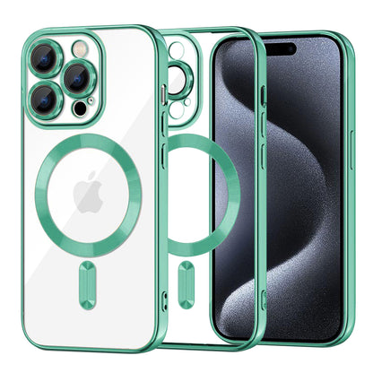 MagSafe Case for Apple iPhone 15 Pro, Techsuit, Luxury Crystal, Light Green