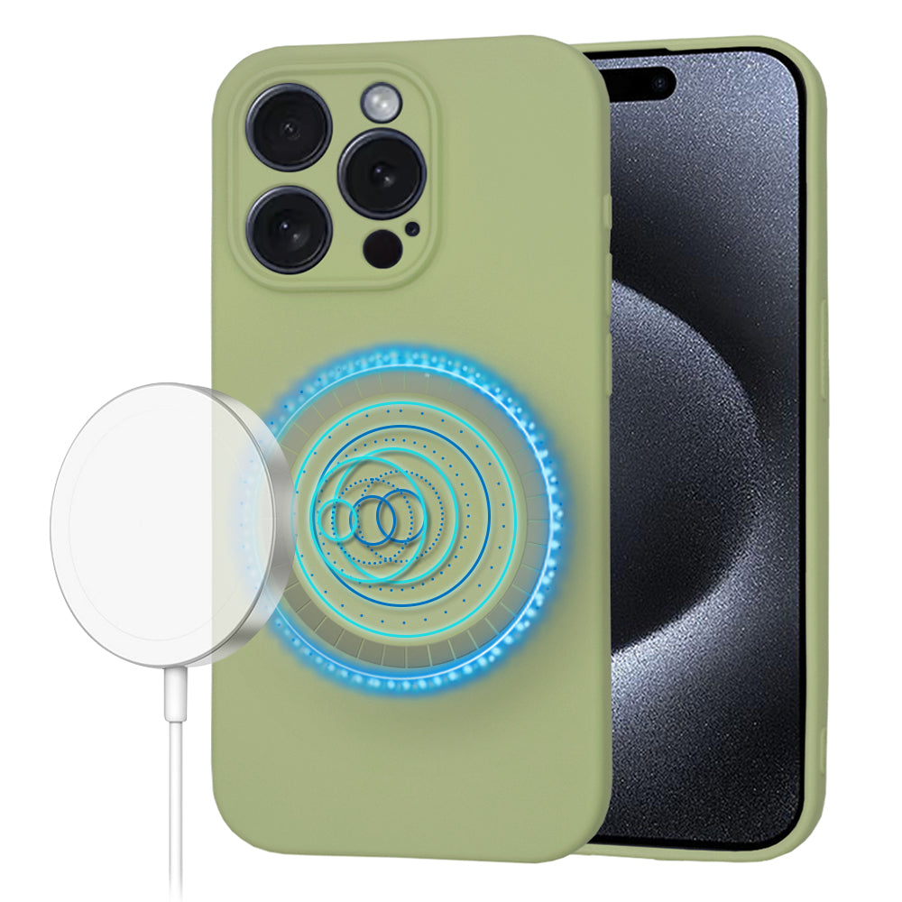 MagSafe Case for Apple iPhone 15 Pro, Techsuit, SoftFlex, Matcha