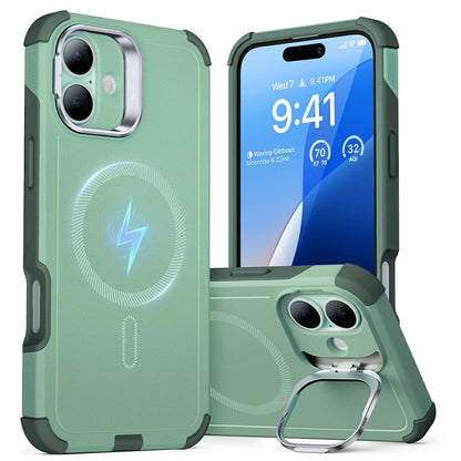 MagSafe Case for Apple iPhone 16, ESR, Cyber Armor Kickstand, Green