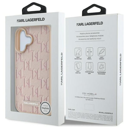 MagSafe Case for Apple iPhone 16, Karl Lagerfeld, Hot Stamp, Pink