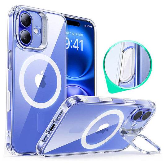 MagSafe Case for Apple iPhone 16 Plus, ESR, Classic Hybrid Kickstand Slide, Transparent