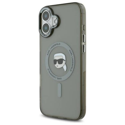 MagSafe Case for Apple iPhone 16 Plus, Karl Lagerfeld, IML Karl's Head, Black