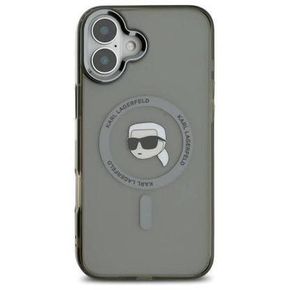 MagSafe Case for Apple iPhone 16 Plus, Karl Lagerfeld, IML Karl's Head, Black