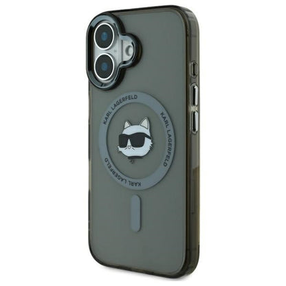 MagSafe Case for Apple iPhone 16 Plus, Karl Lagerfeld, IML Metal Choupette's Head, Black