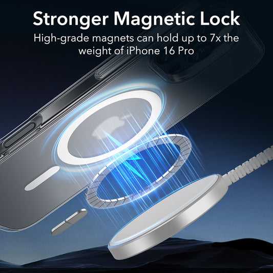 MagSafe Case for Apple iPhone 16 Pro, ESR, Classic Hybrid, Satin Transparent