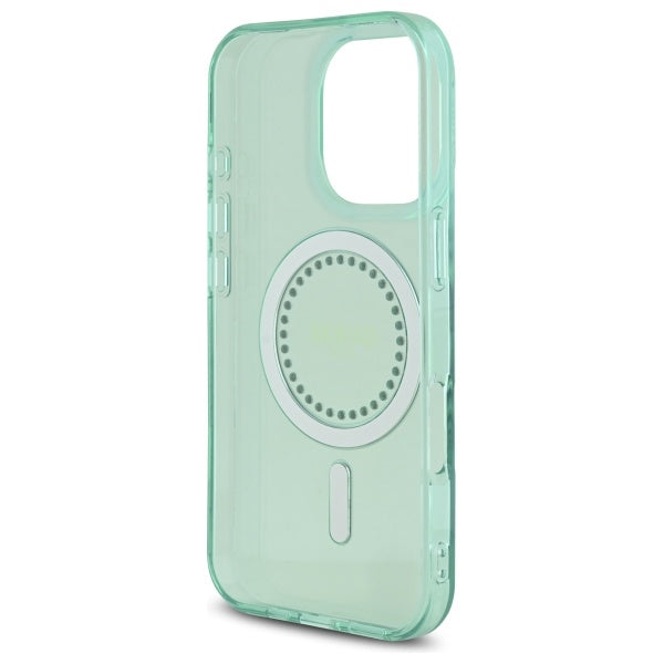 MagSafe Case for Apple iPhone 16 Pro, Guess, IML Rhinestone, Green