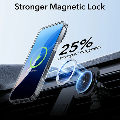 MagSafe Case for Apple iPhone 16 Pro Max, ESR, Classic Hybrid Kickstand, Transparent Gray