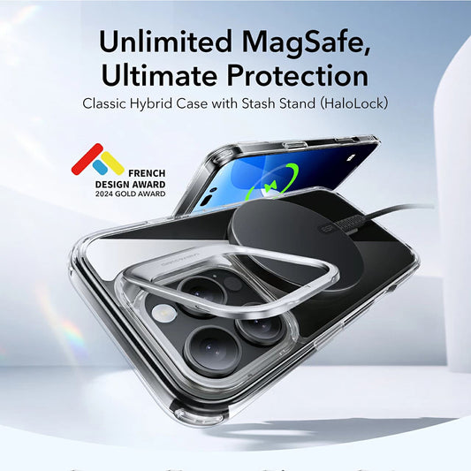 MagSafe Case for Apple iPhone 16 Pro Max, ESR, Classic Hybrid Kickstand, Satin Black