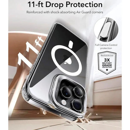 MagSafe Case for Apple iPhone 16 Pro Max, ESR, Classic Hybrid Kickstand Slide, Transparent