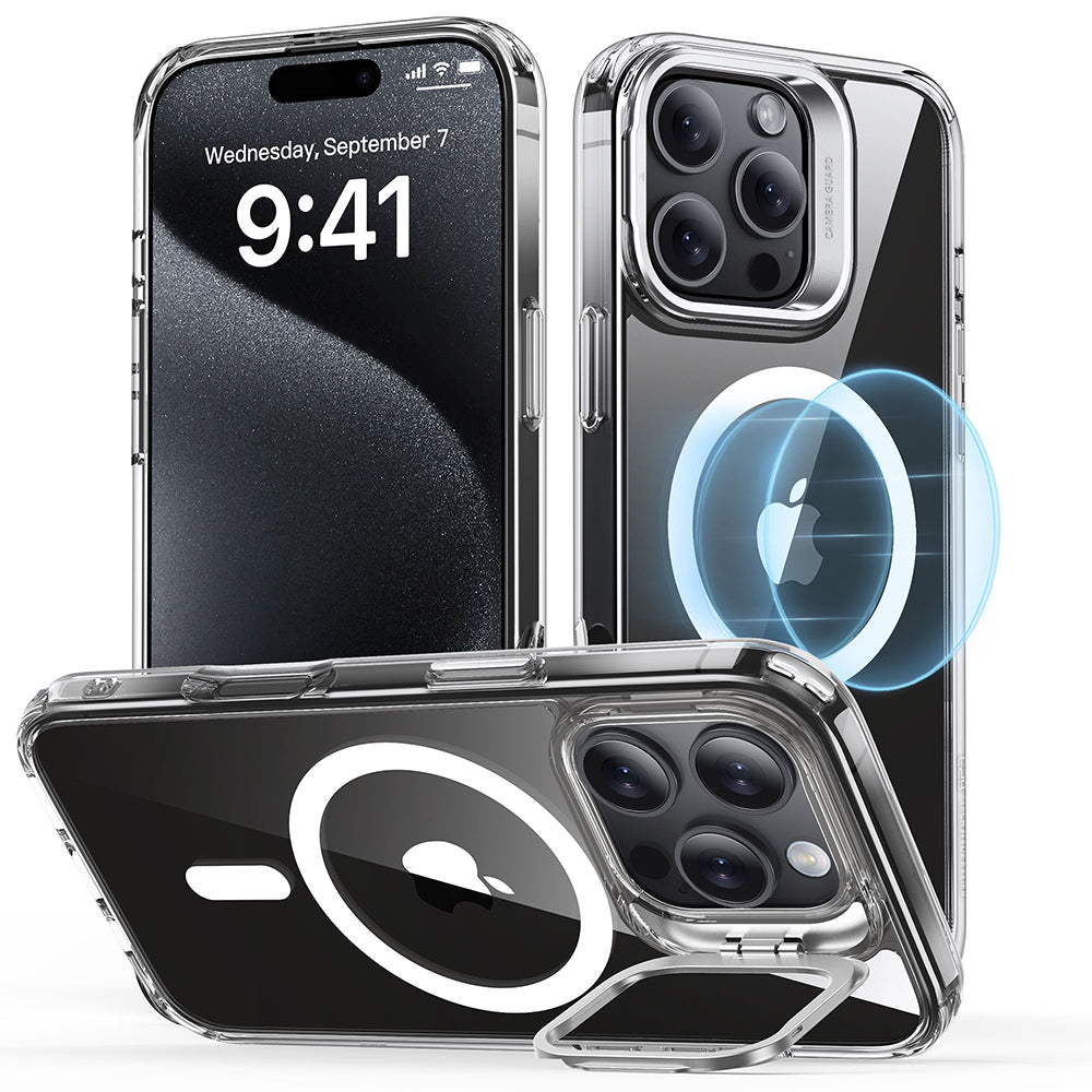 MagSafe Case for Apple iPhone 16 Pro Max, ESR, Classic Hybrid Kickstand, Transparent