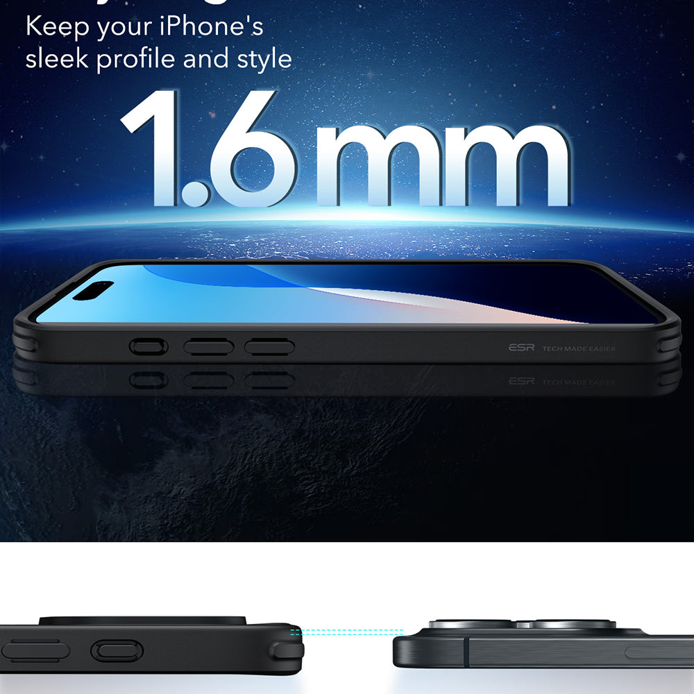 MagSafe Case for Apple iPhone 16 Pro Max, ESR, Classic Hybrid, Black Transparent