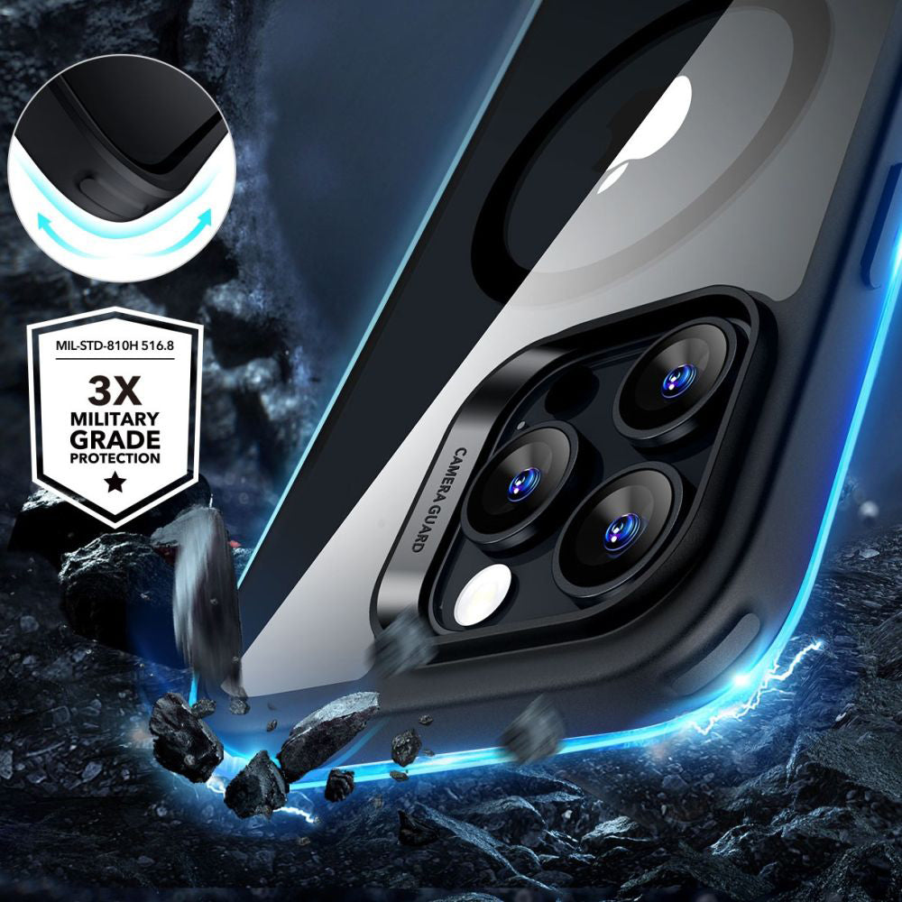MagSafe Case for Apple iPhone 16 Pro Max, ESR, Classic Hybrid with Screen Protector, Transparent Black