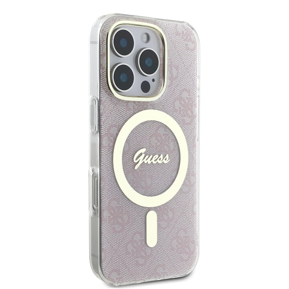 MagSafe Case for Apple iPhone 16 Pro Max, Guess, IML 4G, Pink