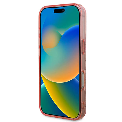 MagSafe Case for Apple iPhone 16 Pro Max, Guess, IML Flower & Tonal Circle, Pink