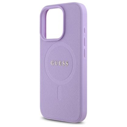 MagSafe Case for Apple iPhone 16 Pro Max, Guess, Saffiano, Purple