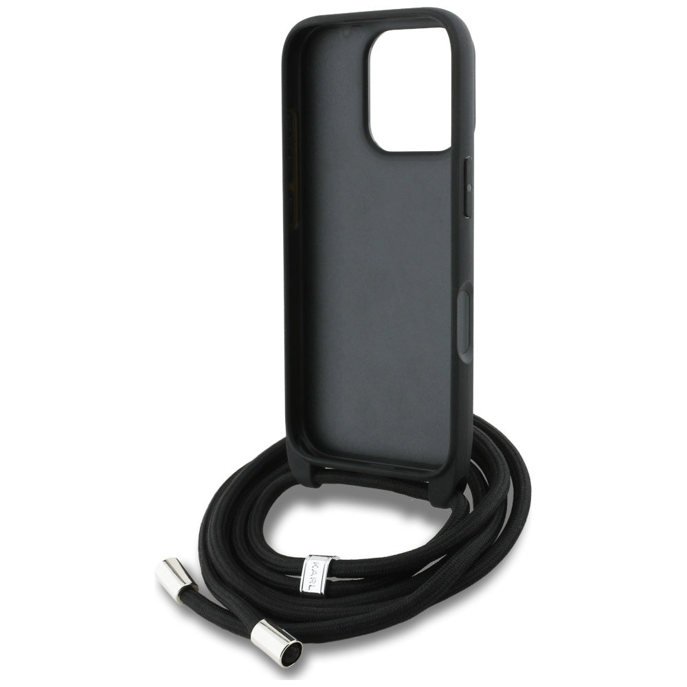 MagSafe Case for Apple iPhone 16 Pro Max, Karl Lagerfeld, Saffiano Crossbody, Grey