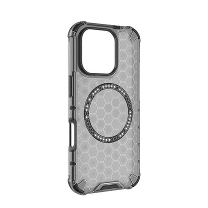 MagSafe Case for Apple iPhone 16 Pro Max, Techsuit, HoneyComb Shield, Black