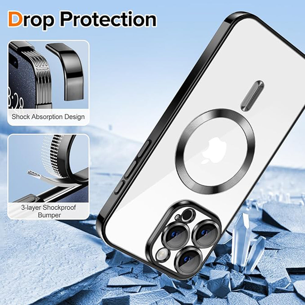 MagSafe Case for Apple iPhone 16 Pro Max, Techsuit, Luxury Crystal, Light Purple