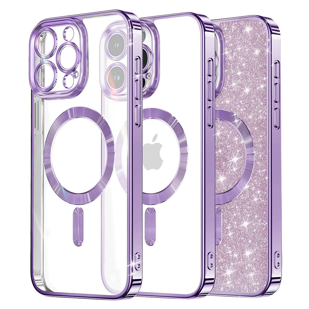 MagSafe Case for Apple iPhone 16 Pro Max, Techsuit, Luxury Glitter, Light Purple