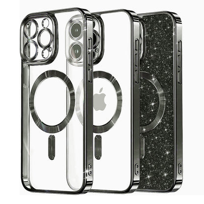 MagSafe Case for Apple iPhone 16 Pro Max, Techsuit, Luxury Glitter, Black