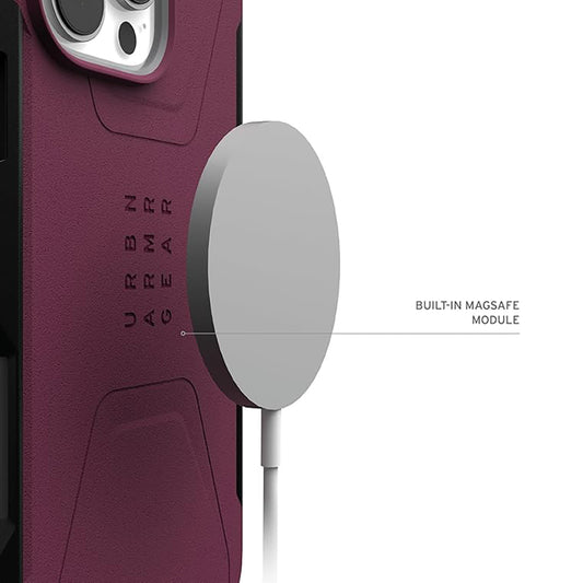MagSafe Case for Apple iPhone 16 Pro Max, Urban Armor Gear, Civilian, Burgundy
