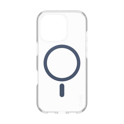 MagSafe Case for Apple iPhone 16 Pro, PanzerGlass, Urban Combat Care, Blue Transparent